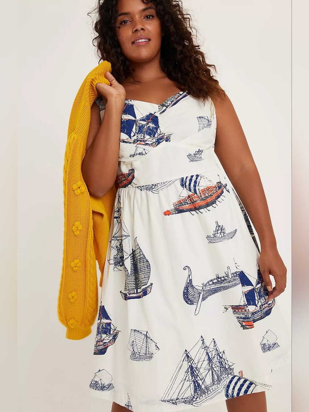 NWT Anthropologie Girls From Savoy Seafarer Mini Boat Sail Ship Dress 16W